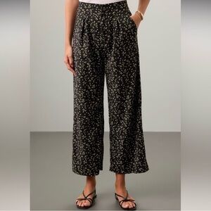 Floral Black Trouser Pants